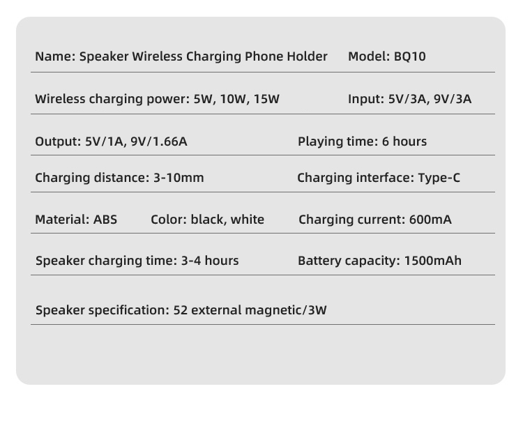 15 Watt Wireless Cell Phone Charger, 4 in 1 Charger, Cell Phone Charging Station, Wireless Cell Phone Charging Cradle, Cell Phone Holder, Timer Alarm Clock, Bluetooth Speaker