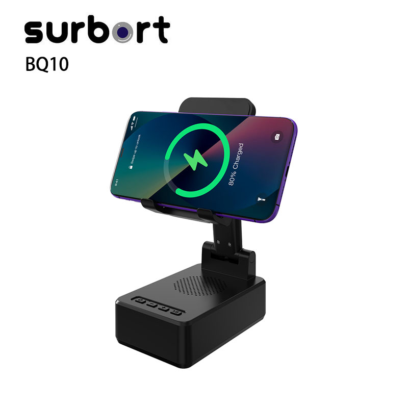 Surbort 15W Wireless Charger, Apple Phone Charger, Foldable Lift and Swivel Stand, Cell Phone Charging Station, Cell Phone Wireless Charging Speaker