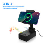Surbort 15W Wireless Charger, Apple Phone Charger, Foldable Lift and Swivel Stand, Cell Phone Charging Station, Cell Phone Wireless Charging Speaker