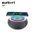 Surbort 15W wireless charger for cell phone, wireless bluetooth speaker, wireless charging speaker for cell phone, colorful wireless charging speaker