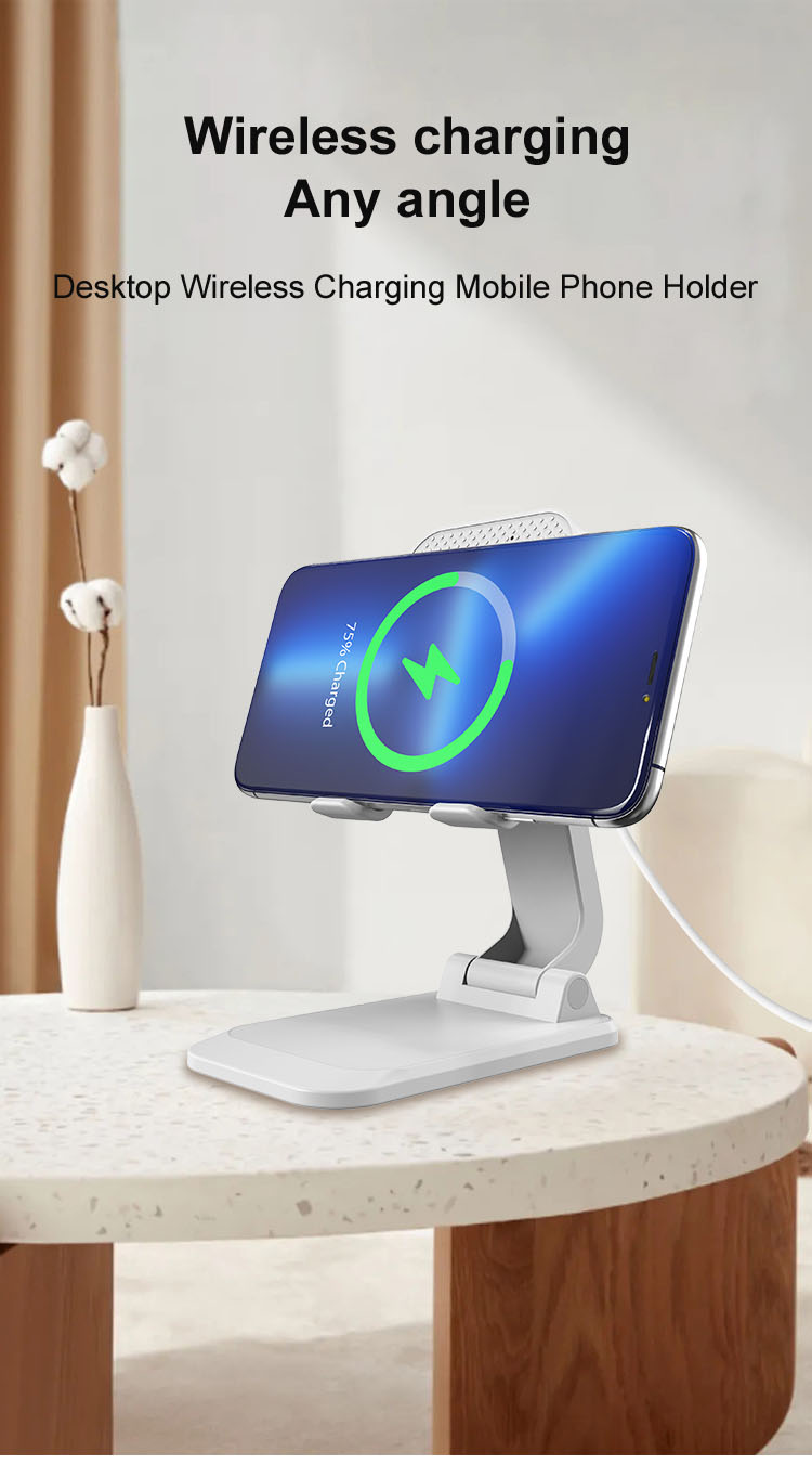 15W Wireless Charger, Apple Phone Charger, Foldable Lift and Swivel Stand, Cell Phone Charging Station, Cell Phone Wireless Charging Speaker