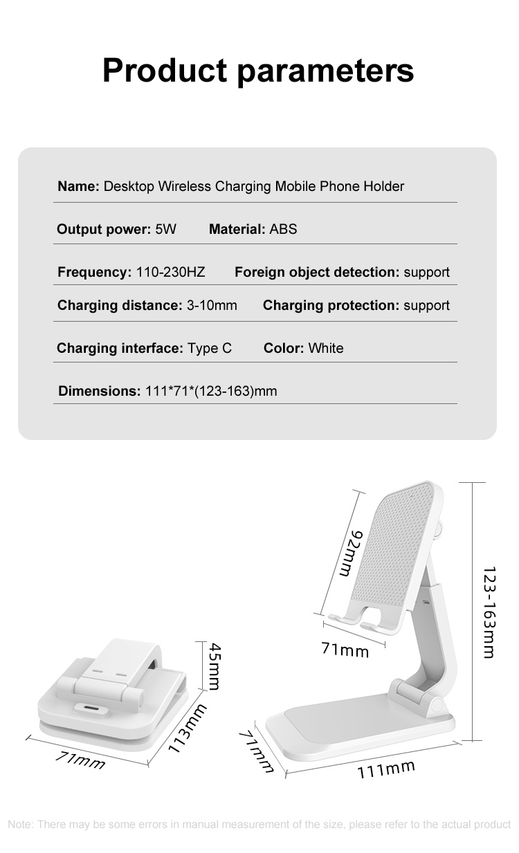 15W Wireless Charger, Apple Phone Charger, Foldable Lift and Swivel Stand, Cell Phone Charging Station, Cell Phone Wireless Charging Speaker