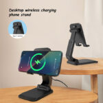 Surbort Cell phone wireless charging stand, desktop stand, bluetooth speaker, 15W wireless fast charging, iphone charging station, cell phone stand, portable stand