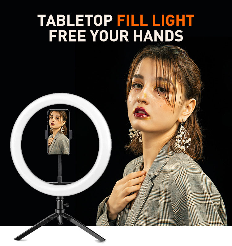 Fill light, desktop cell phone holder, cell phone holder fill light, live broadcast fill light, shooting fill light, selfie light, beauty fill light