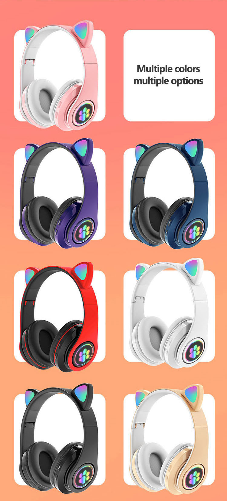 Headset Bluetooth headset, Luminescent colorful headset, Plug-in folding headset, Bass headset, Noise-canceling headset, Portable Bluetooth headset, Gaming Bluetooth headset