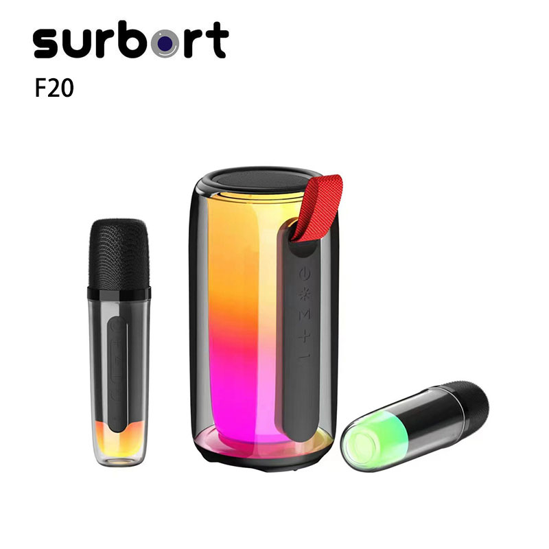 Surbort Karaoke Bluetooth Speaker, RGB Colorful Speaker, Smart AI Speaker, Microphone Speaker, Stereo Speaker, Wireless Bluetooth Speaker