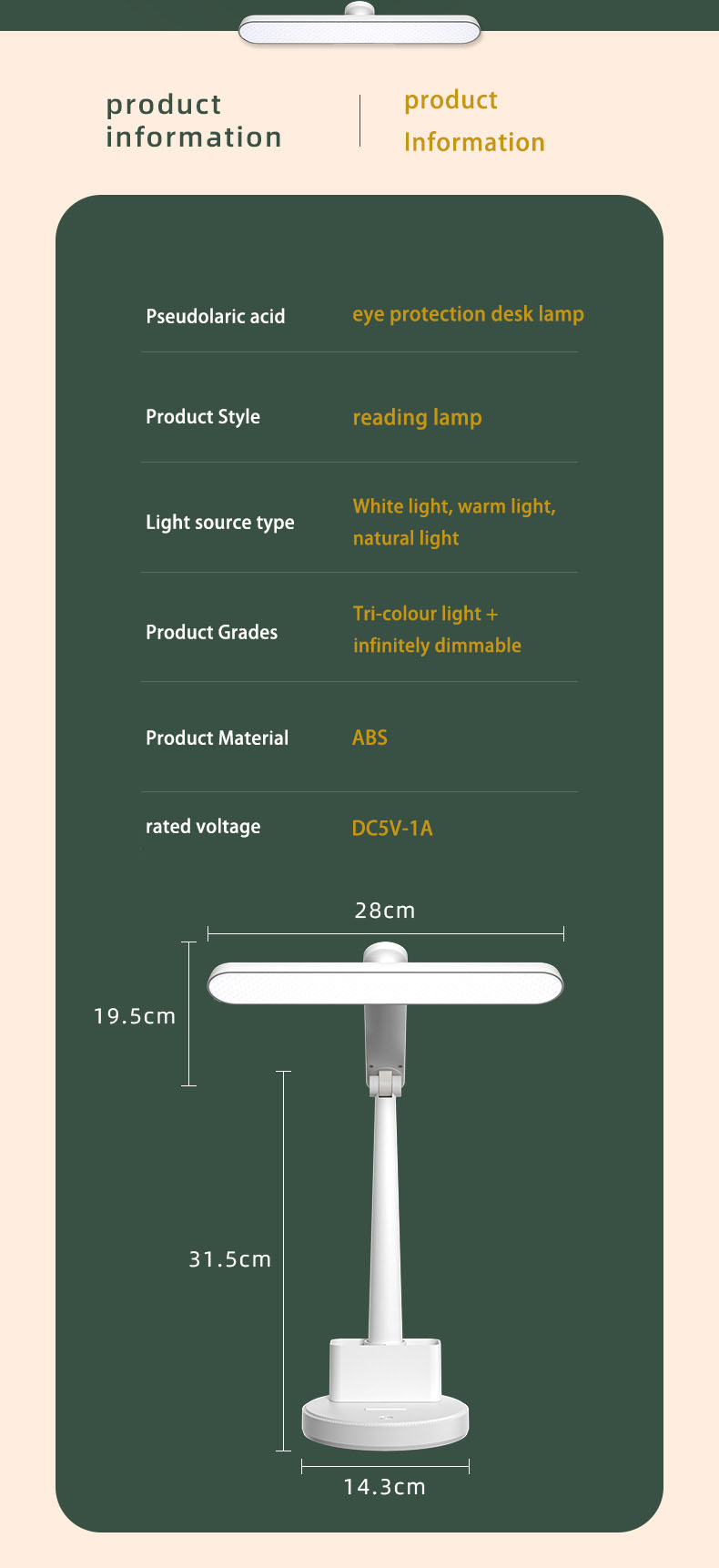 LED eye-care penlight desk lamp, reading lamp, bedside lamp, desk lamp, bedroom lamp, eye-care lamps