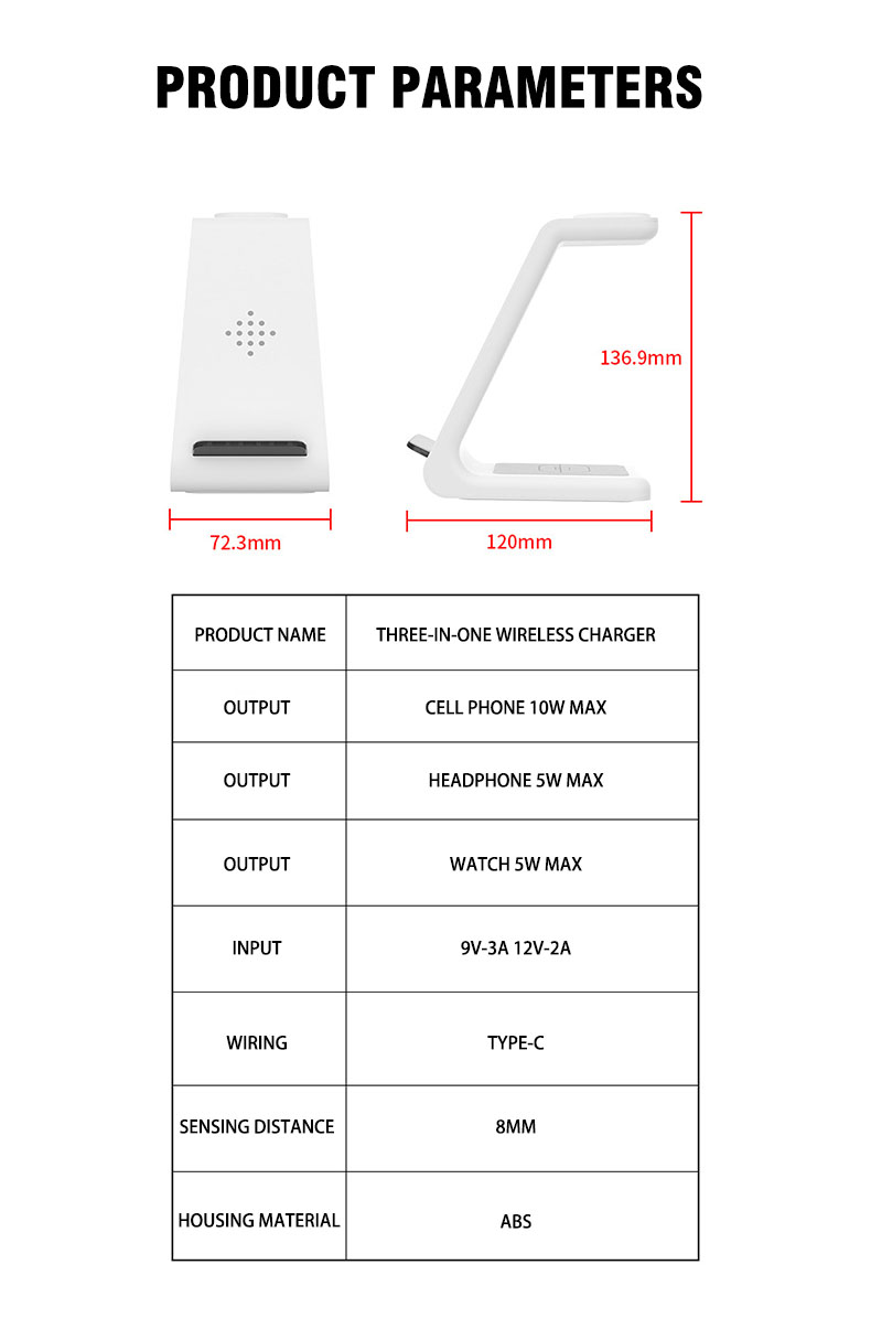 Surbort 3 in 1 wireless charger, wireless charger cell phone stand, wireless charger for cell phone, wireless charger for watches wireless charger wireless charger for headphones