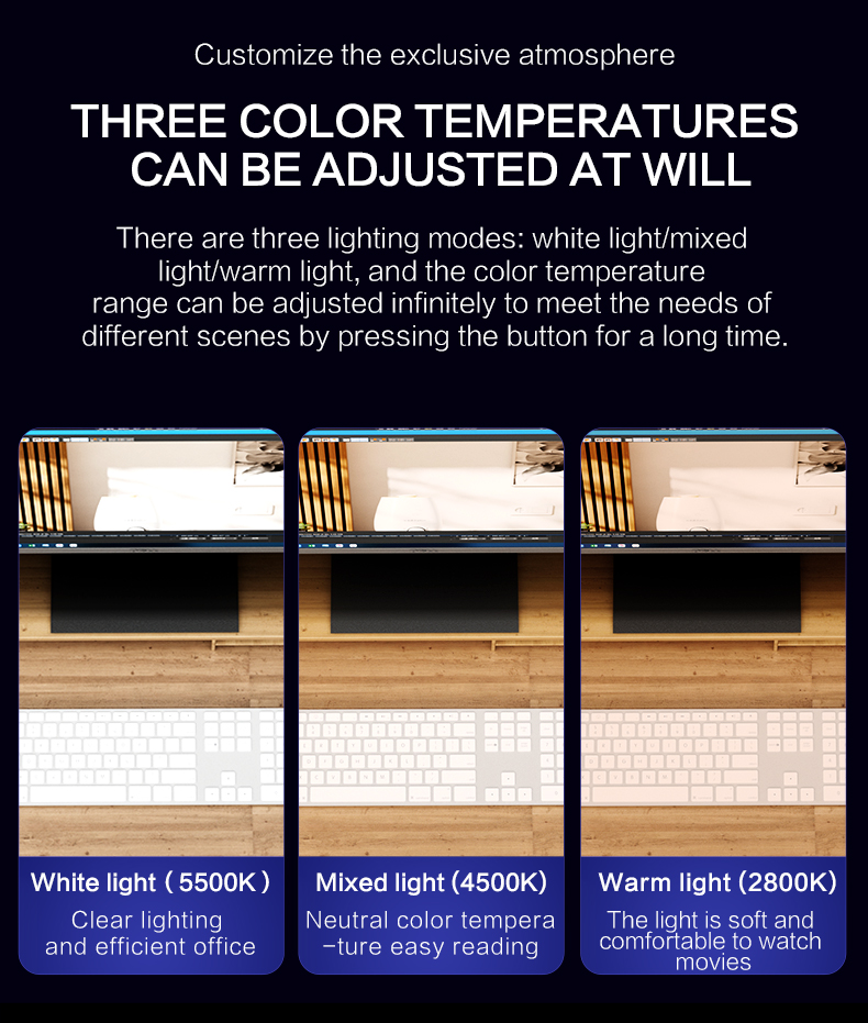 Surbort Computer Screen Hanging Lamp, Aluminum Eye Lamp, RGB Ambient Light, Gaming Eye Lamp, Asymmetric Light Source