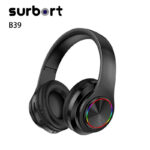 Surbort Headband Bluetooth Headset, Wireless Plug-in Headset, Portable Bluetooth Headset, Noise Canceling Headset, Dazzle Color Illuminated Headset