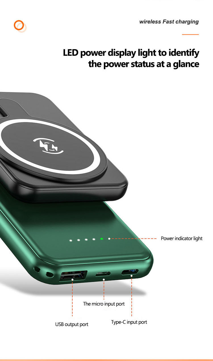 Surbort Magnetic Wireless Charger, Portable Charger, Mini Mobile Power, Mobile Phone Charger