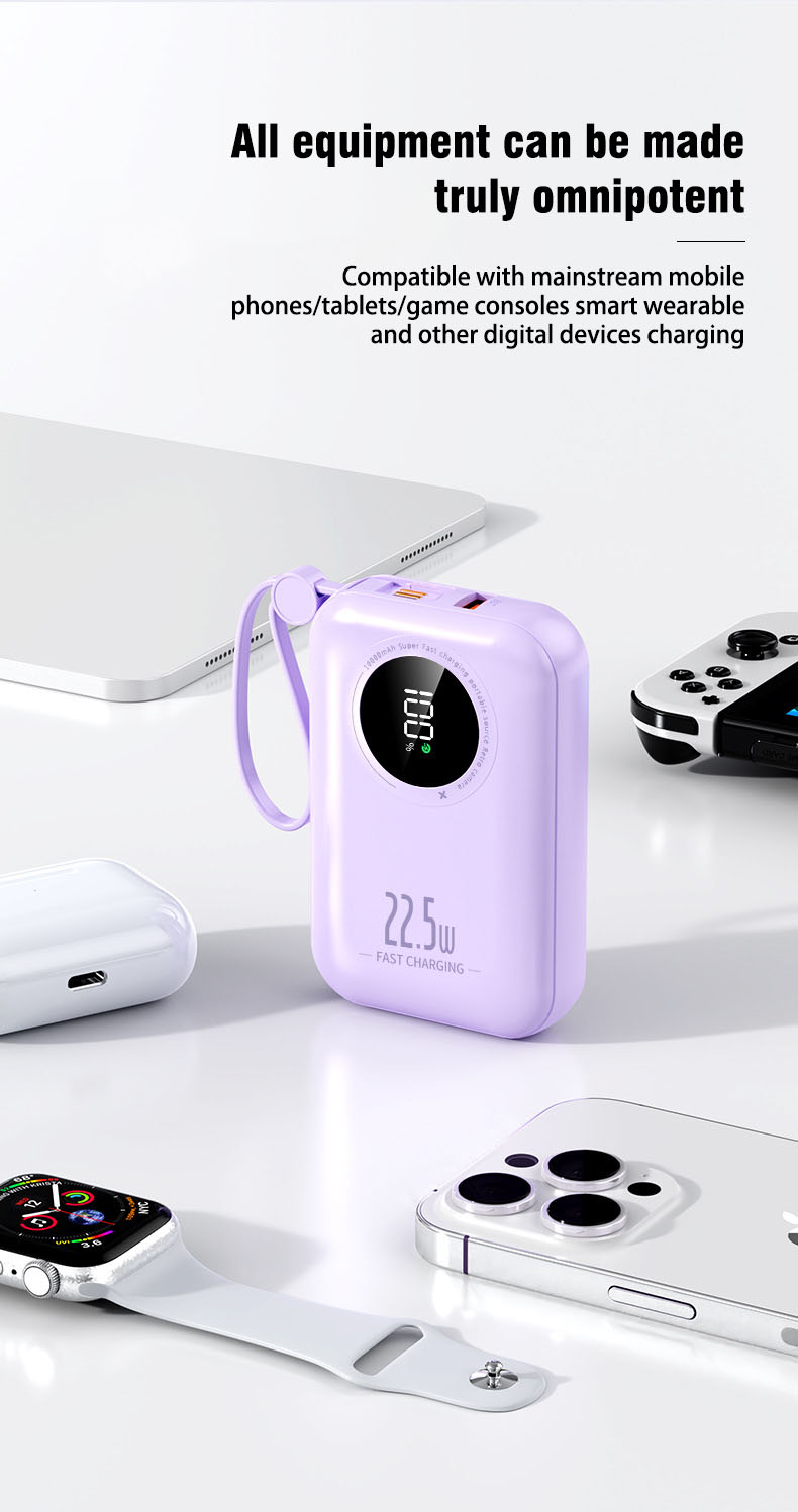 Surbort PD22.5W rechargeable power bank, mobile phone mobile power, portable mobile power, mobile phone rechargeable power bank