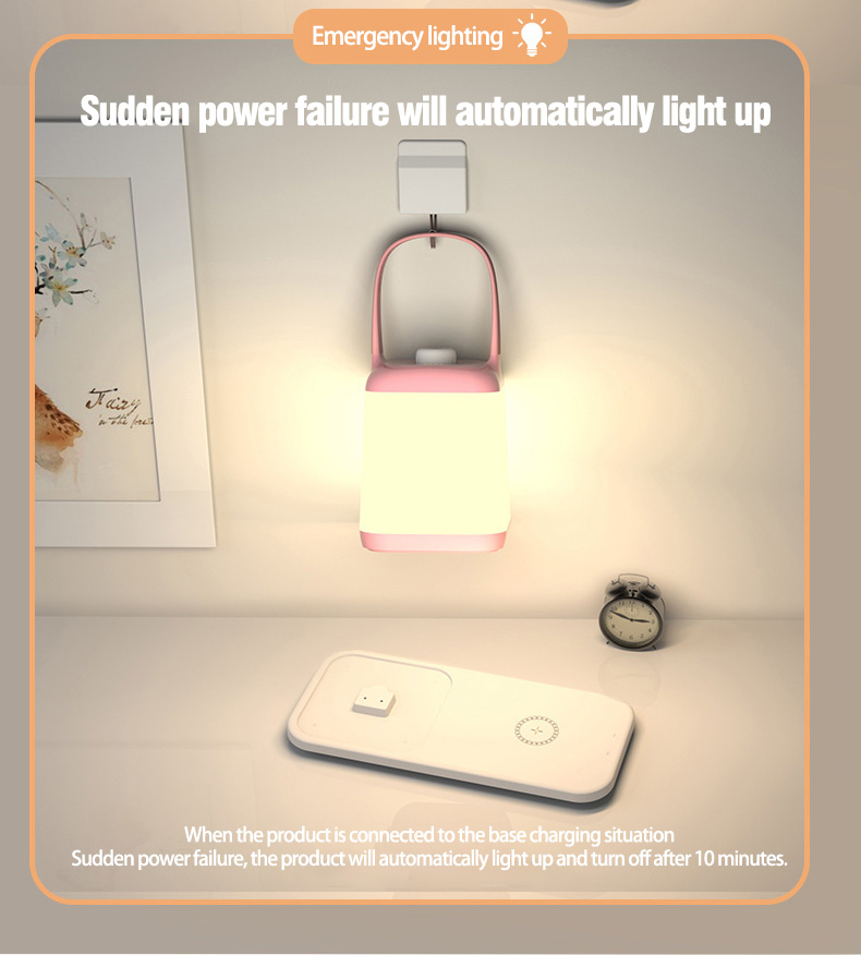 Surbort Portable Wireless Lighting Rechargeable Desk Lamp, Super Bright LED 6500K, 3 Color Lighting Modes