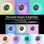 Surbort RGB Night Light, Colourful Table Lamp, Sleep Meter Night Light, Colourful Alarm Clock Night Light