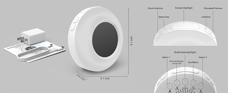 Surbort RGB Night Light, Colourful Table Lamp, Sleep Meter Night Light, Colourful Alarm Clock Night Light