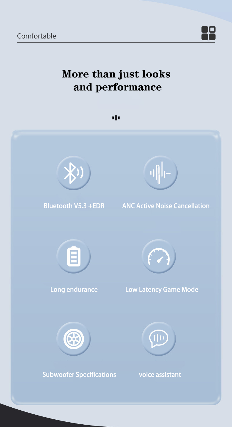 Surbort Tws Bluetooth Headphones, In-Ear Wireless Headphones, Wireless Bluetooth Headphones, Noise Canceling Headphones, Portable Headphones