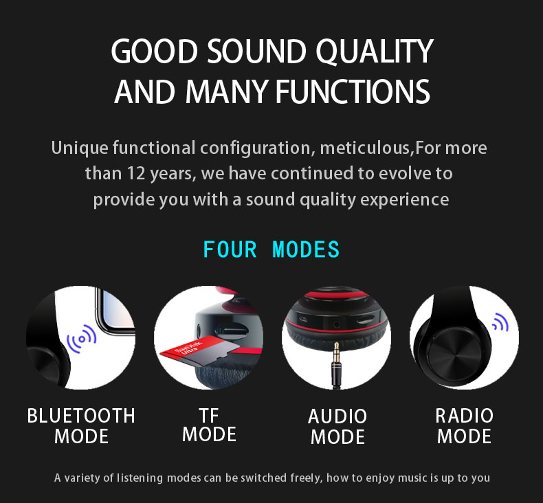 Surbort Wireless Bluetooth Headset, Headband Bluetooth Headset, Noise Cancelling Headset, Portable Bluetooth Headset