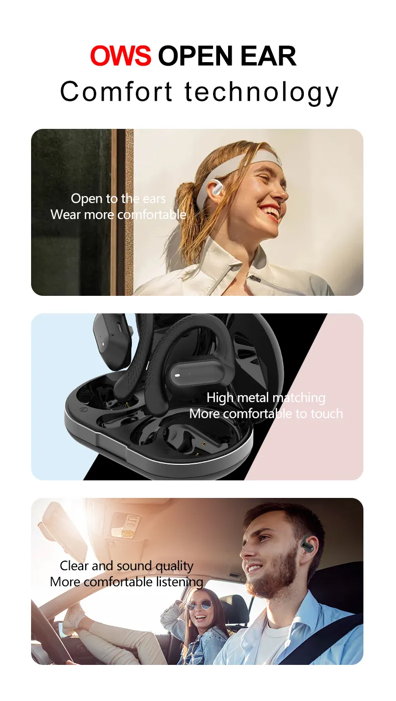 Surbort Wireless Bluetooth Headset, TWS Headset, Portable Bluetooth Headset, Noise Canceling Headset, OWS Sports Headset