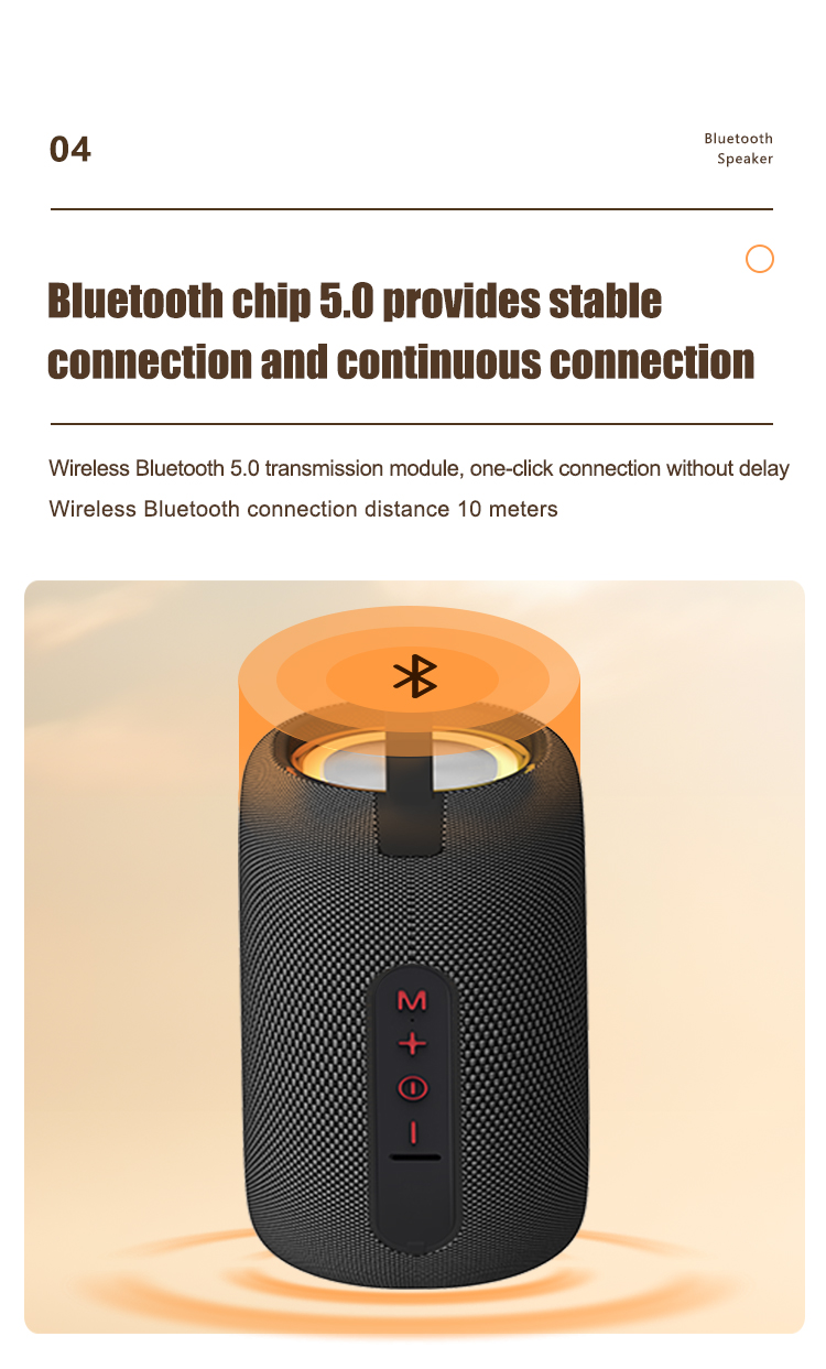 Surbort Wireless Bluetooth Speaker, Portable Bluetooth Speaker, Subwoofer, LED Dazzle Light Speaker