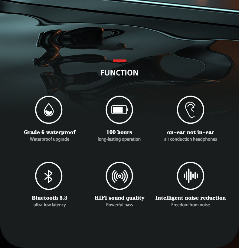 Surbort air conduction bluetooth headphones, wireless bluetooth headphones, on-ear headphones, sports headphones,