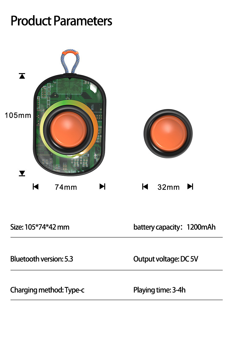 Wireless Bluetooth Speaker, RGB Lighted Speaker, Portable Bluetooth Speaker, Outdoor Bluetooth Speaker, Waterproof Speaker, Mini Speaker
